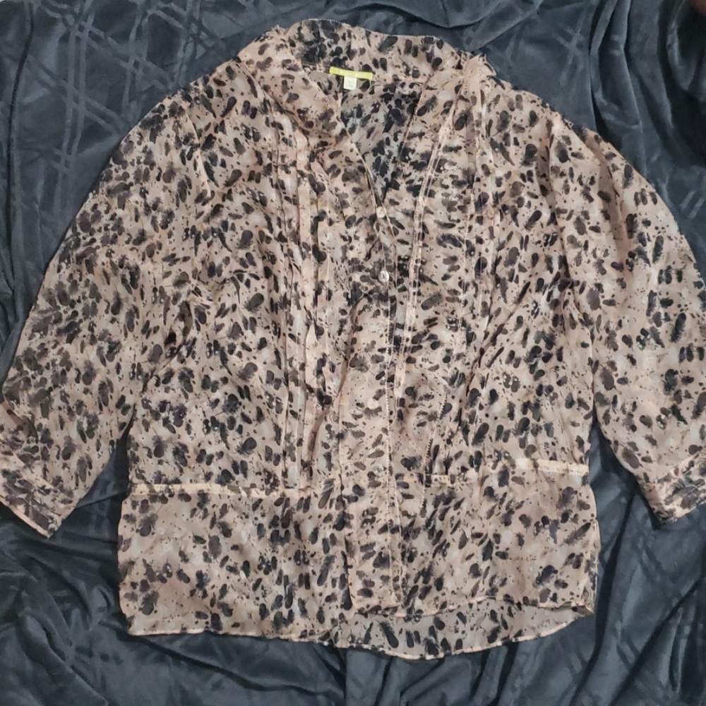 Gianni bini pink with black detail blouse